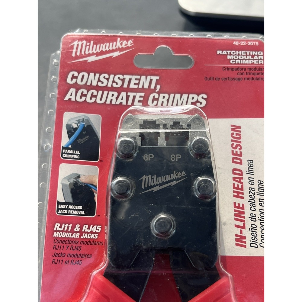 Milwaukee Ratcheting Modular Crimper Consistent & Accurate Crimps # 48-22-3075